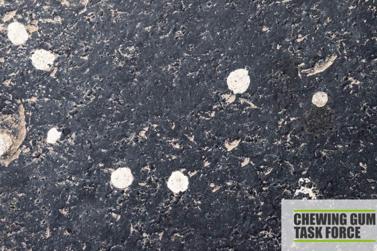 Chewing gum on a pavement.