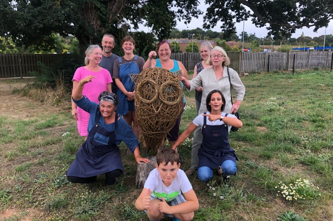 An owl made at last year's willow workshop.