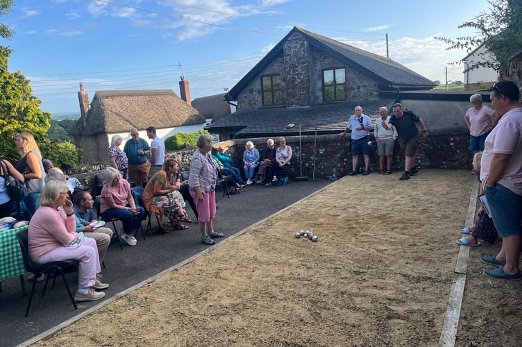 During the boules competition.