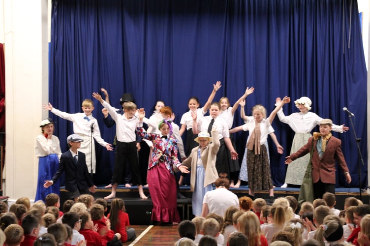 During rehearsals for Mary Poppins Jr.