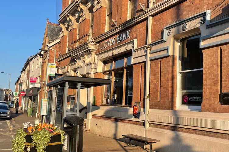 Lloyds Bank in Crediton High Street. AQ 2795