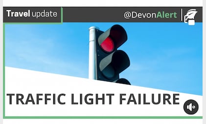 Devon County Council has advised of the traffic light failure in Crediton.