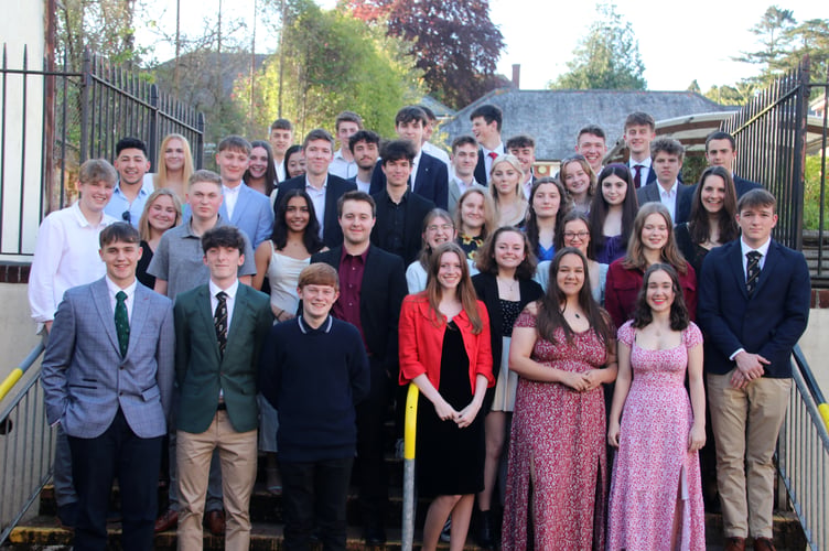 Sixth Formers at Queen Elizabeth’s School who attended the Diploma Award Presentation Evening. AQ 0827