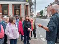 Many people enjoyed walking through Crediton’s history
