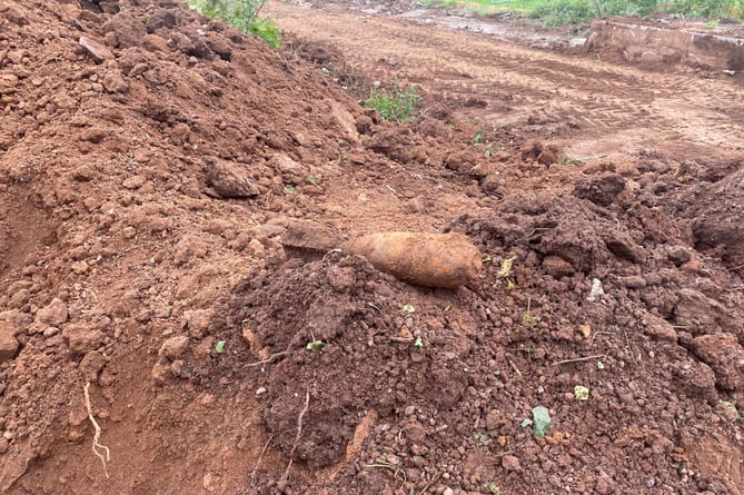 A bomb thought to date to the Second World War was dug up by contractors at a college in Taunton.