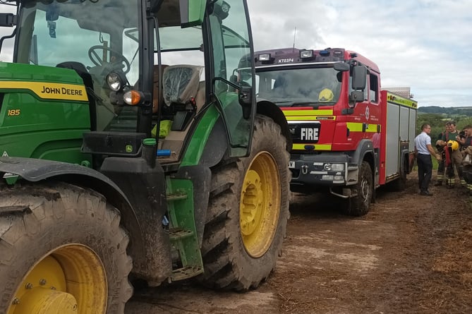 Emergency services and a tractor were involved in rescuing the Dunkeswell light aircraft from the River Axe.