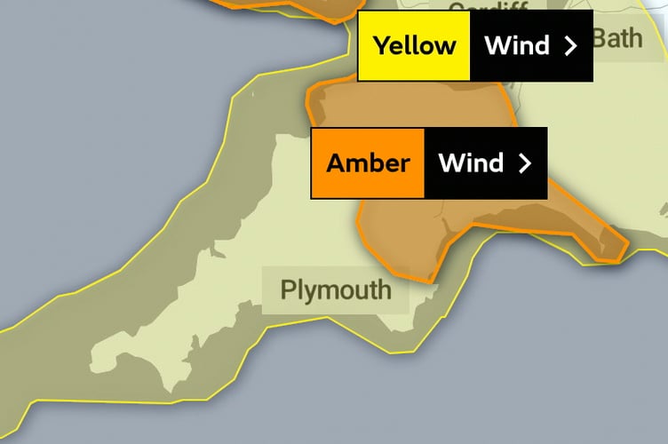The area covered by the Amber Warning as Storm Antoni approaches.
Picture: Met Office (5-8-23)