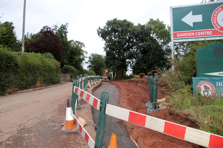 Where the road is being widened on Higher Road from Barnstaple Cross.  AQ 1772