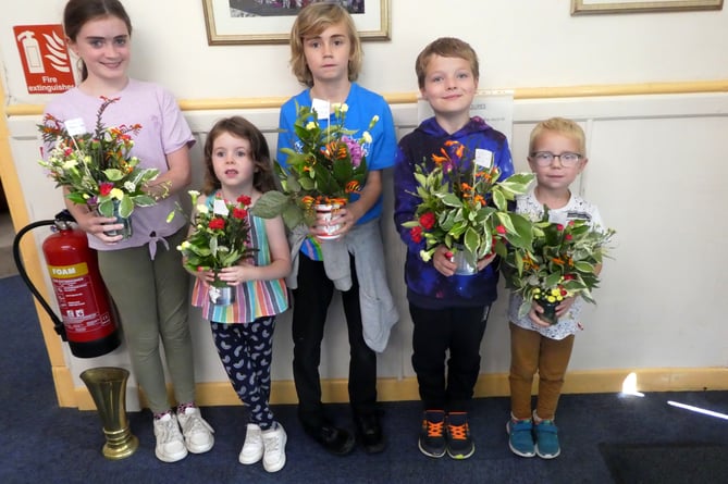 The children who attended a workshop to make their arrangements for the Show.