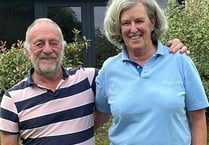 Peter and Shirley won the Tomkins Trophy at Downes Crediton Golf Club