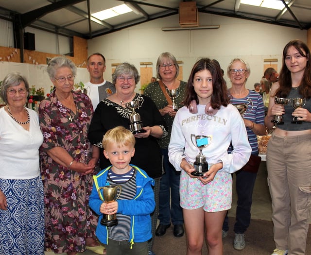 Stephen won 7 trophies at Cheriton Bishop Flower Show
