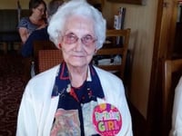 Card from the King for Crediton woman Alison on her 100th birthday

