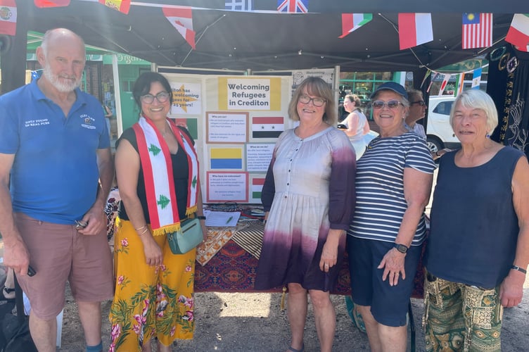 On the Welcoming Refugees in Crediton stall. AQ 6517