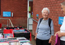 Good selection of books at Crediton Library book sale
