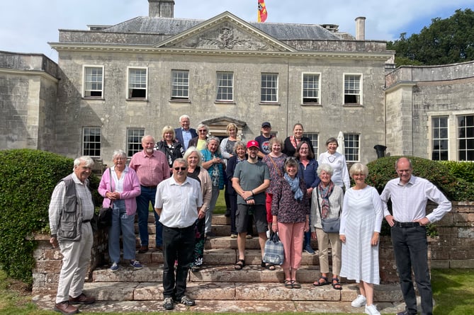 Visitors from Crediton and further afield during the final tour of the season at Downes House, Crediton, with Susan and Henry Parker, right.  AQ 5695