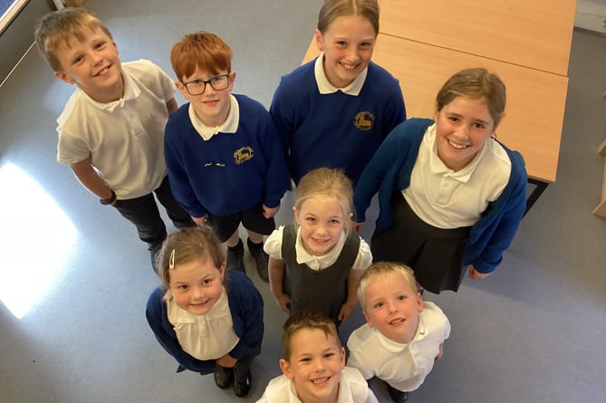 Happy pupils from Morchard Bishop C of E Primary School after its ‘Good’ Ofsted.