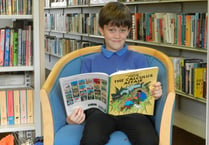 Frank is first at Crediton Library to read 200 books on Secret Book Quest challenge
