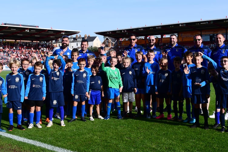 Halftime shootout during the Sky Bet League 1 Match between Exeter City and Barnsley at St James Park, Devon on 7 October 2023. Photo: Tom Sandberg/PPAUK