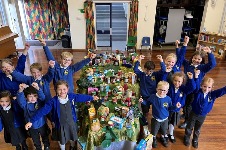 With the produce before it left the school.