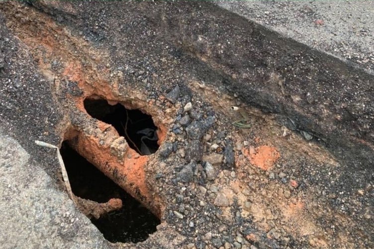 The void under the gas pipe at Ashley. Image: DCC