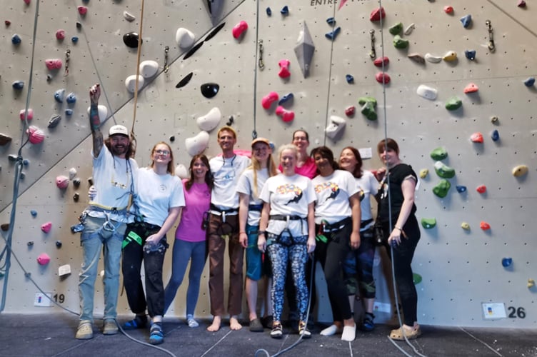 Taking part in a Chalk Effect Climbing Project session.