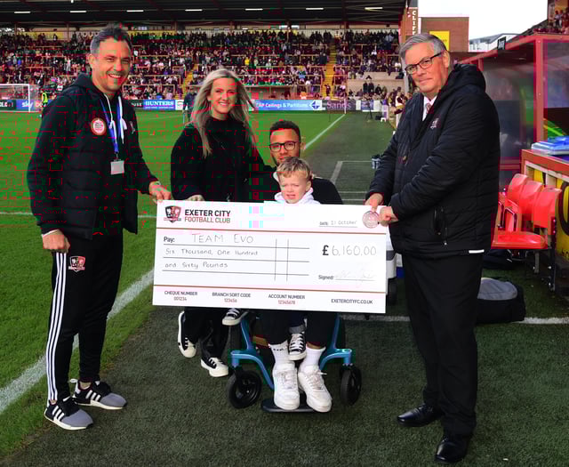 Exeter City FC event raises thousands for Pete and his family
