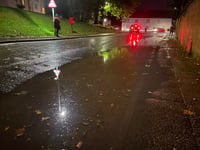 Belle Parade flood reported by Crediton Town Council
