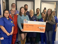 Newton St Cyres YFC present £1,382 to Exeter Stroke Unit
