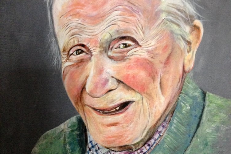 A painting depiction of Bert Lee.