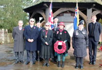 Traffic continued to pass during Saturday Remembrance in Crediton

