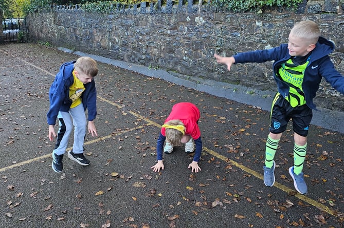 Having fun for Children in Need at Yeoford Primary School.
