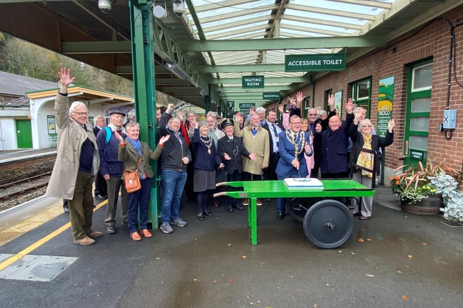 Celebrations at Okehampton Station.