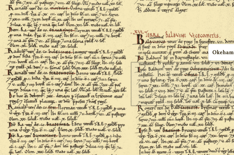 An extract of Okehampton in the Doomsday book