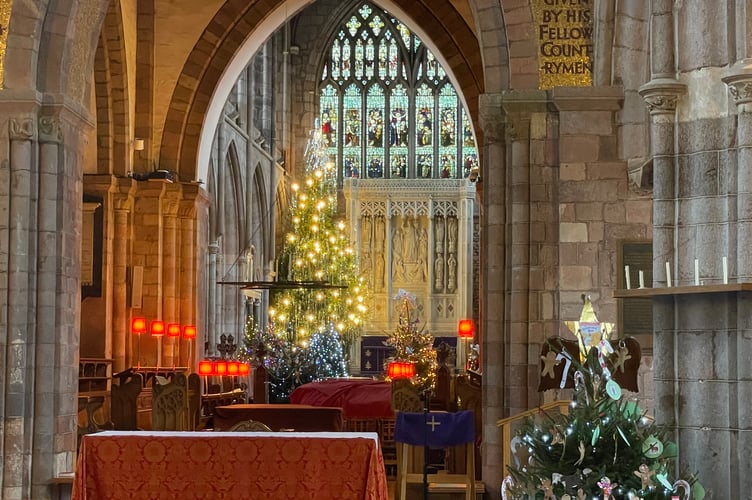 At last year’s Christmas Tree Festival in Crediton Parish Church.