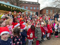 Hayward's and Landscore Singers at Crediton Christmas Lights Switch-On