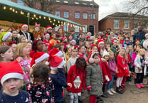 Hayward's and Landscore Singers at Crediton Christmas Lights Switch-On