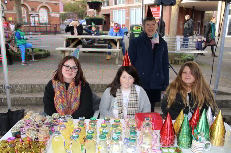 Helpers on the Crediton Youth Club stall.  AQ 2994
