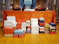 57 filled shoeboxes leave Crediton for needy in Eastern Europe
