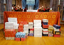 57 filled shoeboxes leave Crediton for needy in Eastern Europe
