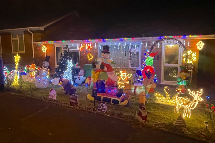 The display of lights at Alan and Jill’s home. AQ 1274