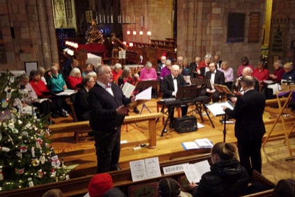 North Creedy Choral Society at its Christmas Concert in Crediton Parish Church in December 2022.