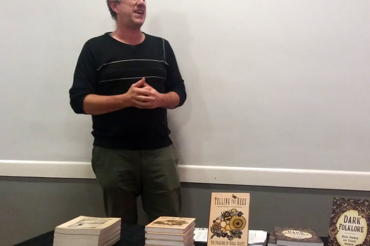 Mark Norman spoke on Devon folklore at the Bow History Society social.