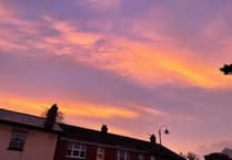Colourful sunset was a delight over Crediton
