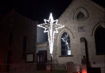 Six metre high star adorns Morchard Bishop Methodist Church  
