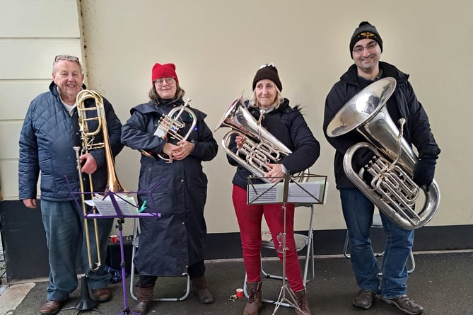 The musicians who played at North Tawton on Christmas morning last year.
