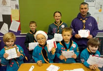 1st Crediton Scout Post Service raised £220 in stamp sales
