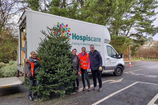 Hospiscare helpers with the tree collection last year.
