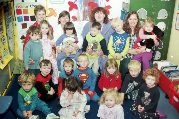 Lapford Playgroup children enjoyed a Pyjama Party in December 2002.  DSC00004