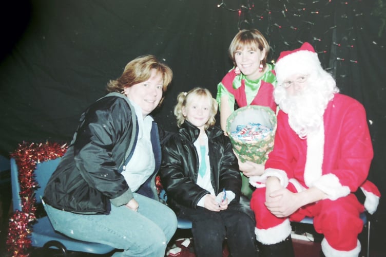 Meeting Father Christmas at Hayward's School Christmas Fair in December 2002.  DSC00188