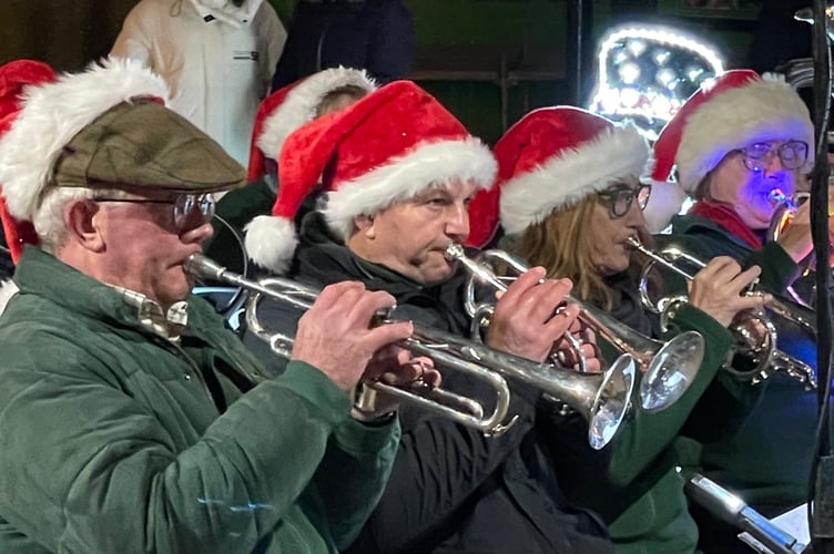 Some of the band members during Carols in the Square.  AQ 2507